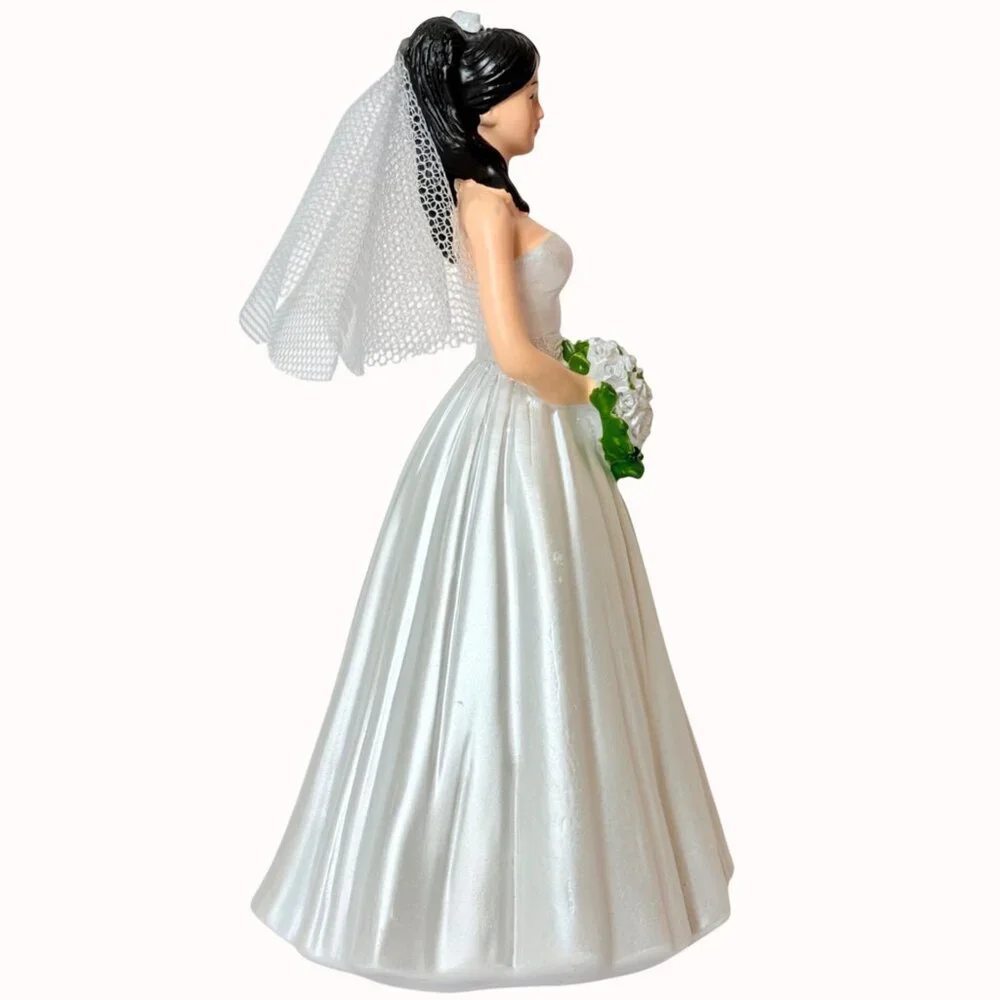 Wilton Bride Cake Topper Figurine Wedding Bridal Shower VTG Decor Black Hair